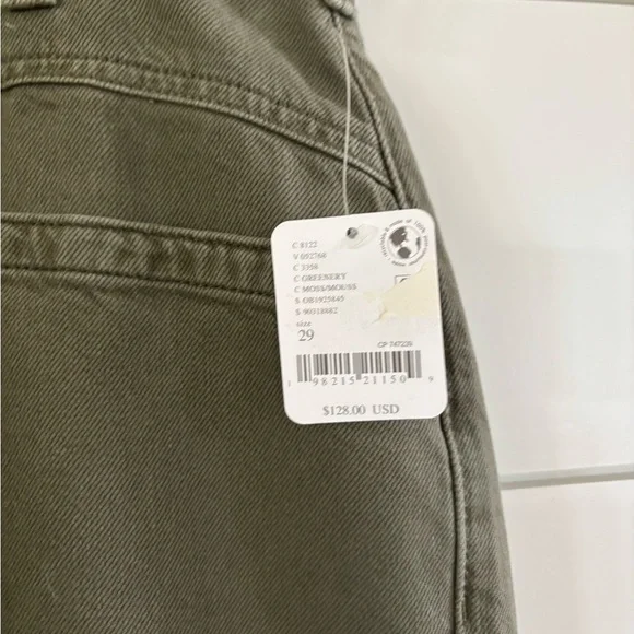 Free People Olive Green Wide-Leg Pants - Picture 4 of 8